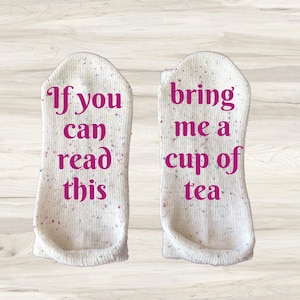 Teesocken, wenn Sie diese Socken lesen können Muttertag Geschenk für Oma Geschenk für Mama Mama Beste Freundin Geschenk Tee-Liebhaber Tee-Geschenk Tee-Party