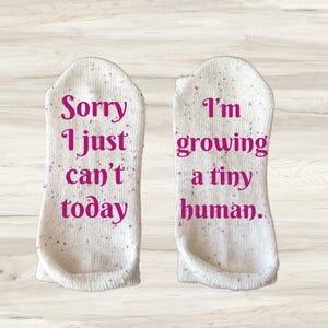 New Mom Speckled Crew Socks: "Growing a Tiny Human"