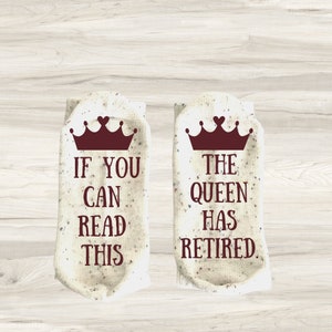 Queen Has Retired Socks Retirement Gift for her Retirement Socks Retired 2023 Retirement Party Funny Retirement Gift 65th Birthday Gift