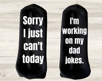 Working on Dad Jokes-New Dad Gifts-Dad to Be Gift-Pregnancy Gift-Pregnancy Socks-Baby Shower Gift-Gift for New Dad-Dad Gift-Gift for New Mom