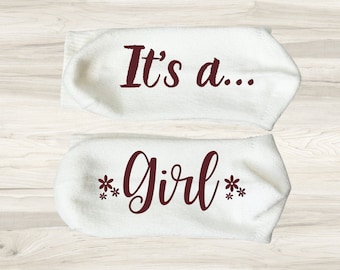 Calcetines "It's a Girl": regalo para mamá primeriza y anuncio de embarazo