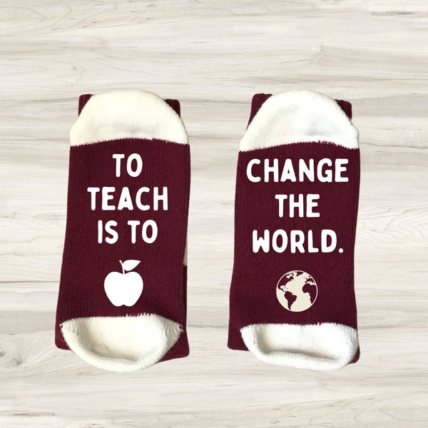 Teacher Socks Gift for Teacher Book Gift for Teacher Teacher Appreciation Gift Teaching socks End of Year Gift teacher Gifts under 30