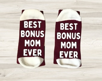 Bonus Mama Beste Bonus Mama aller Zeiten Muttertagsgeschenk Neue Stiefmutter Geschenk Bonus Mama Mama Socken Personalisiertes Muttertagsgeschenk