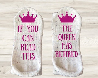 The Queen Has Retired Crew Socks - Funny Retirement Gift