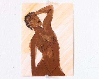 Nude Illustration Postcard