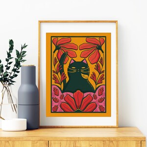 Hello Cat Art Print | Moody Cat Art