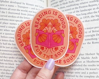 Reading is Good For the Soul Sticker | Book Sticker | Library Sticker