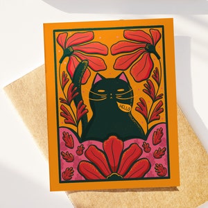 Hello Card | Cat Card | Moody Cat Card