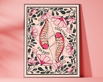 Together Forever Koi Fish Art Print