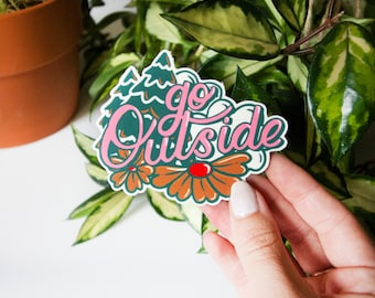 Go Outside Sticker | Nature | Water Bottle accessory