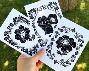 Anthropomorphic Flower Friends | Art Print
