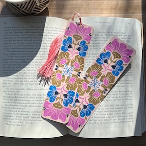 Folk Floral Bookmark | Bookmark with Tassel