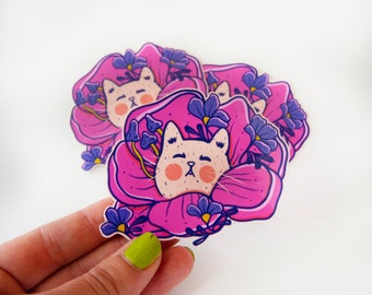 Flower Cat Sticker | Cat Lover