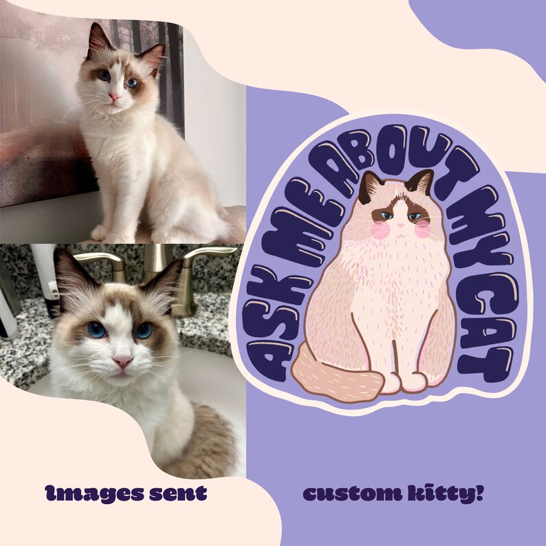 Custom Cat Sticker | Kitty Sticker - Etsy