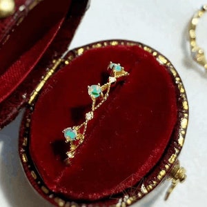Black Opal Princess Crown Ring, Tiara Ring, Crown Shaped Ring, Simple Everyday Rings, Stackable Birthstone Rings, Daily Use Diamond Rings