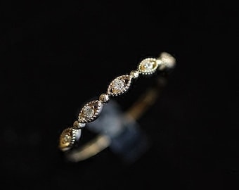 Banda di nozze di lace vittoriano Moissanite, Anelli di fidanzamento moissaniti, Anelli di anniversario, Cinturini Moissanite Diamond Per lei, Infinity Band Ring