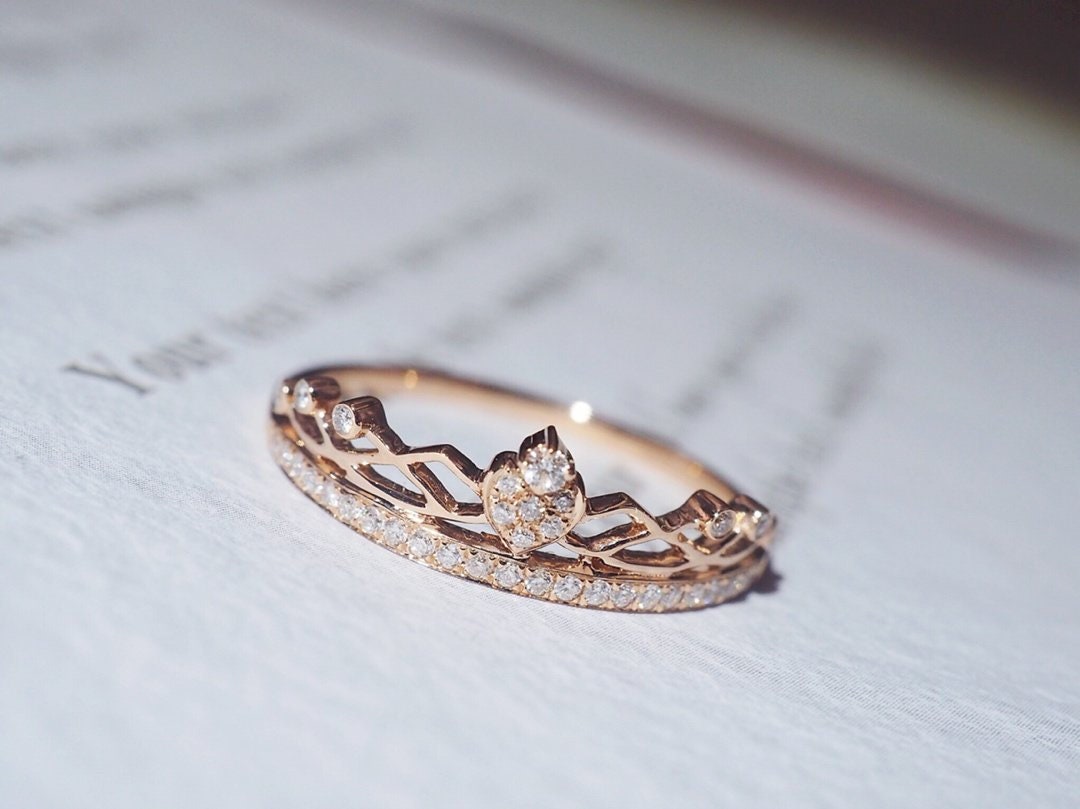 14K Rose Gold Art Deco Princess Ring | Barkev's