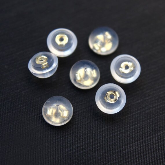 14K Solid Gold Silicon Secure Earring Backs Butterfly Earring Etsy