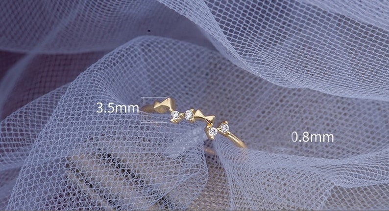 Bow Gold Ring 14K Gold Ring Rings for Men and Women Engagement Rings Dainty Rings Wedding Rings Bow Diamond Ring Bow Gemstone Ring