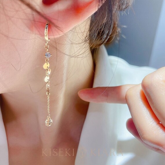Drop down earrings gold deals