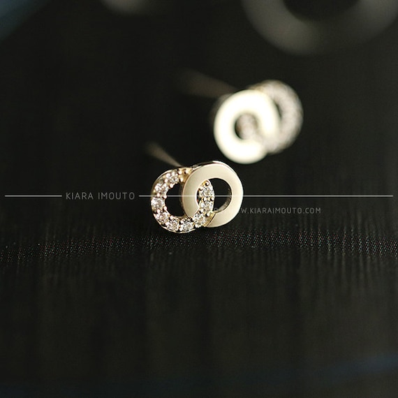 Gold Plated Double CZ Circle Fashion Ring