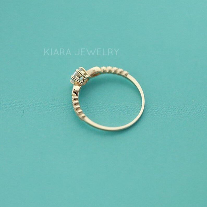 Pure 14K gold classic six claw large zirconium drill row set row diamond ring female atmosphere marriage ring