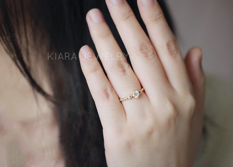 Pure 14K gold classic six claw large zirconium drill row set row diamond ring female atmosphere marriage ring