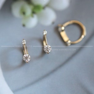 Ice Diamond Earrings, Gold Earrings, 9k Pure Gold Ear Studs, Gold Body Jewellery, Chic Light Minimalist Jewelry, Zircon Earrings for Women