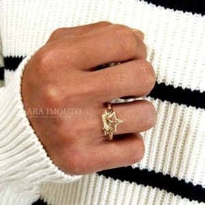 Gents Solid Gold Star Ring, Rock Star Black Diamond Ring, Mens Star ...