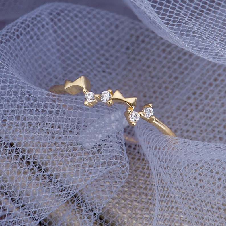 Bow Gold Ring 14K Gold Ring Rings for Men and Women Engagement Rings Dainty Rings Wedding Rings Bow Diamond Ring Bow Gemstone Ring