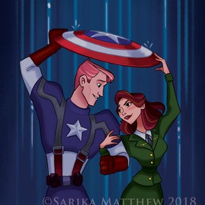 Stampa di Steve Rogers e Peggy Carter