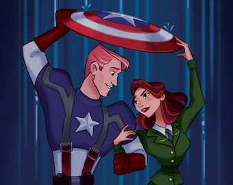 Steve Rogers & Peggy Carter Print