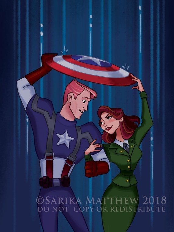 Steve Rogers Peggy Carter Print Etsy Steve Rogers Peggy Carter Print Etsy