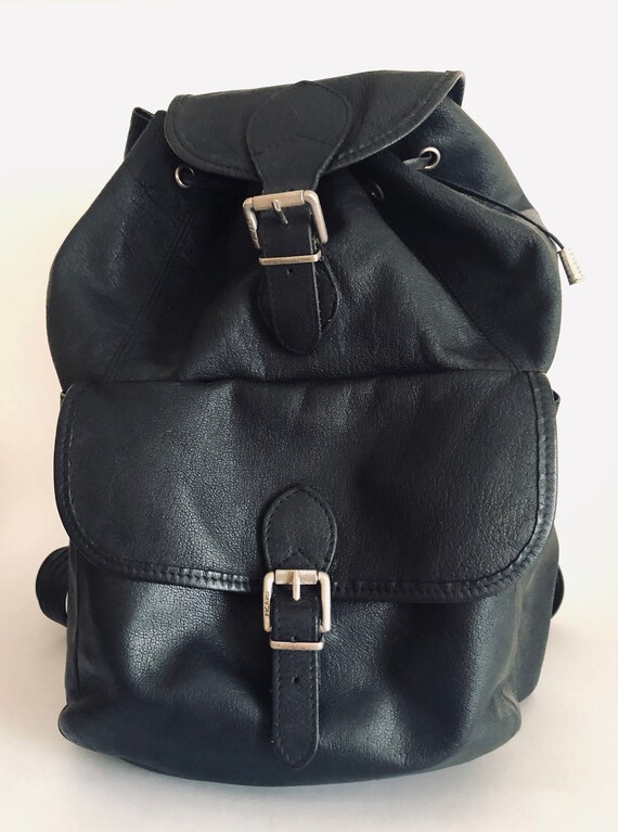 Vintage leather backpack, retro backpack, adjustab