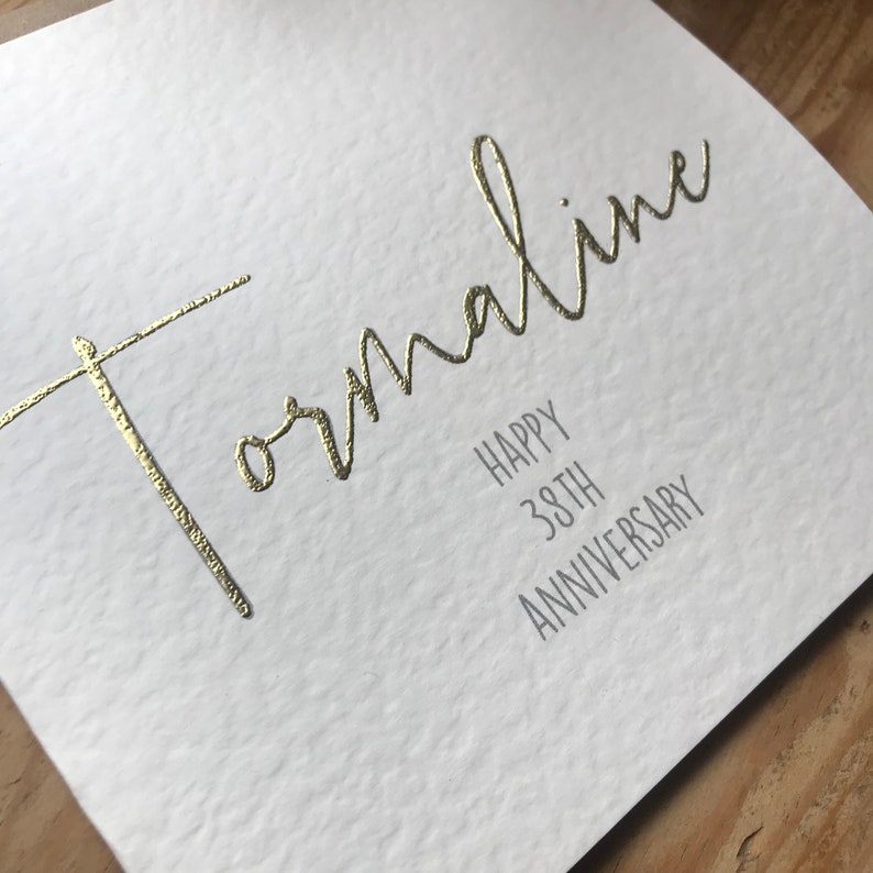 38th Tormaline Anniversary Card 38th Wedding Anniversary