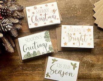 Christmas Card Multi Pack, Pack of 4 or 8, Individual Designs, Friend, Teacher, Neighbour, Mum, Dad, Brother, Sister, Daughter, Son