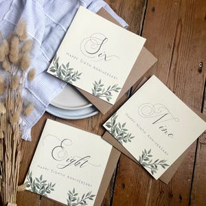 Tarjeta de aniversario, 6, 8, 9, 38, para esposa, esposo, mamá y papá, amigos especiales, abuelos, personalizada, ALE1