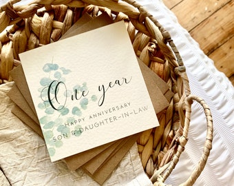 1er anniversaire de mariage en papier, carte de 1er anniversaire de mariage, pour femme, mari, papa et maman, amis spéciaux, grands-parents, personnalisée, AE1