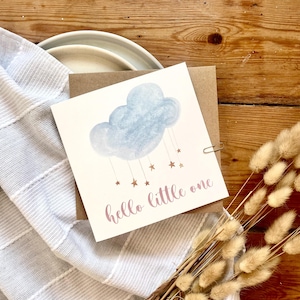 Tarjeta de bebé varón - Tarjeta de felicitación - Tarjeta de baby shower - Tarjeta para nuevos padres - Tarjeta azul para bebé - Tarjeta "Es un niño" NB1