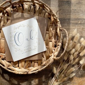 Tarjeta de 80.º aniversario de Oak, tarjeta de 80.º aniversario de bodas, para esposa, esposo, mamá y papá, amigos especiales, abuelos, personalizada, AR80