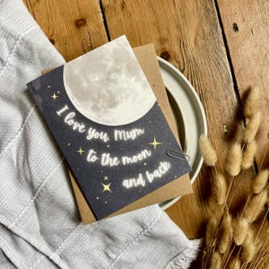 Tarjeta del Día de la Madre "Luna y Vuelta" - Regalo para mamá, mami y abuela / Regalo perfecto para el Día de la Madre / MD5