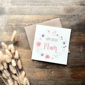 Mama Geburtstagskarte, alles Gute zum Geburtstag Mama, Floral, Lockdown Karte, gepresste Blumen, Tante, handgemacht, von Ihrer Tochter, Sohn, BFR1-M