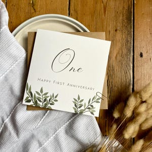 Tarjeta de 1.er aniversario / Regalo de aniversario en papel / Tarjeta de boda para esposo y esposa / Tarjeta personalizada / Regalo romántico para parejas, ALE1