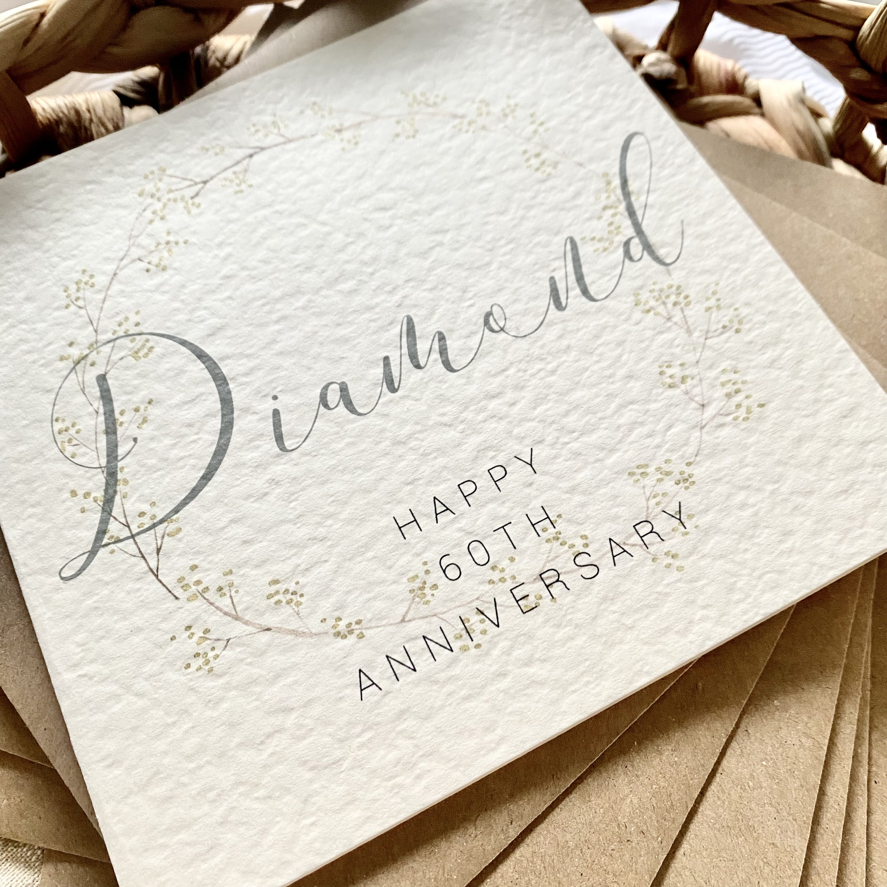 Diamond Anniversary Card Wife Various Designs Generic Husband 60th 