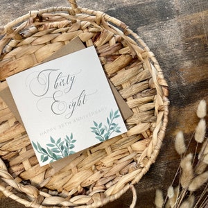 Tarjeta del 38.º aniversario de Tormaline, tarjeta del 38.º aniversario de bodas, para esposa, esposo, mamá y papá, amigos especiales, abuelos, ALE38