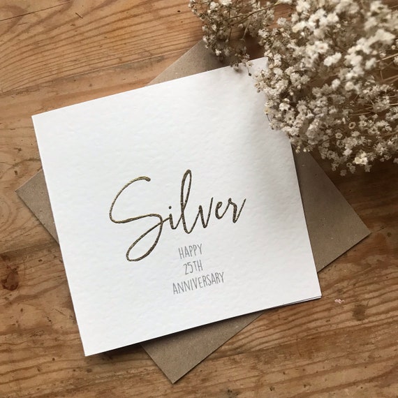 25th Silver Anniversary Card 25th Wedding Anniversary Card Etsy 25th Silver Anniversary Card 25th Wedding Anniversary Card Etsy
