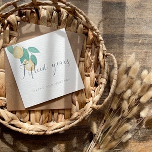 Tarjeta de 15.º aniversario de cristal, tarjeta de 15.º aniversario de bodas, para esposa, esposo, mamá y papá, amigos especiales, abuelos, personalizada AL15