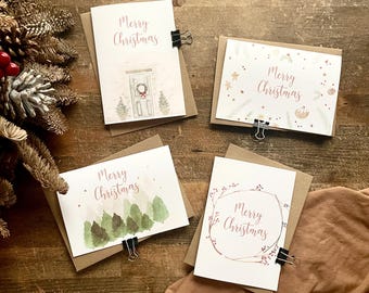 Christmas Card Pack, Pack of 4 or 8, Individual Designs, Friend, Teacher, Neighbour, Mum, Dad, Brother, Sister, Daughter, Son