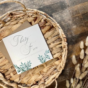 Tarjeta de 35.º aniversario de coral, tarjeta de 35.º aniversario de bodas, para esposa, esposo, mamá y papá, amigos especiales, abuelos, personalizada, ALE35