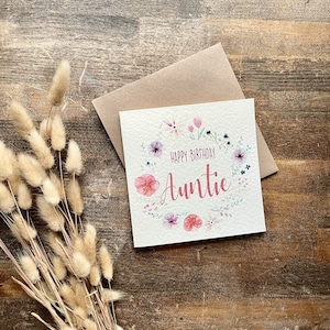 Carte d'anniversaire tante, joyeux anniversaire tante, floral, carte de verrouillage, fleurs pressées, tante, fait main, de votre nièce, BFR1-A